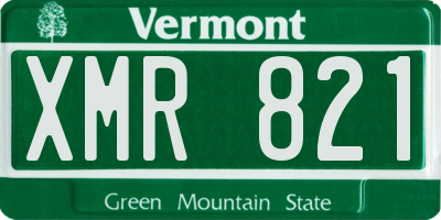 VT license plate XMR821