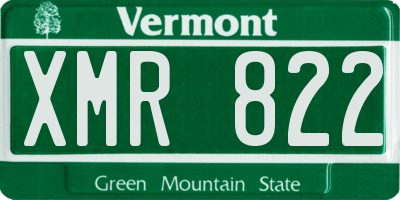VT license plate XMR822