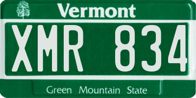 VT license plate XMR834