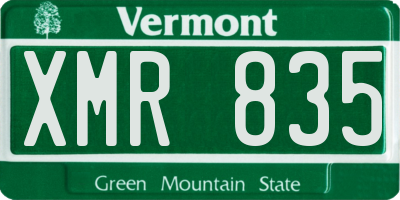 VT license plate XMR835