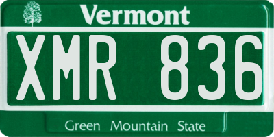 VT license plate XMR836
