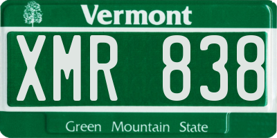 VT license plate XMR838