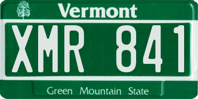 VT license plate XMR841