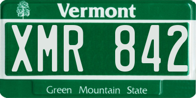 VT license plate XMR842