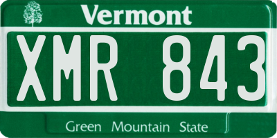 VT license plate XMR843