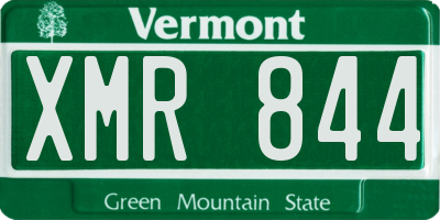 VT license plate XMR844