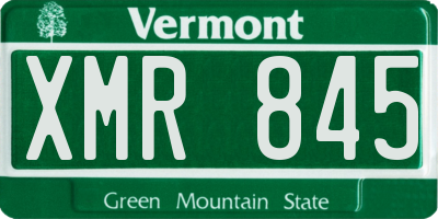 VT license plate XMR845