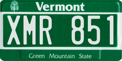 VT license plate XMR851
