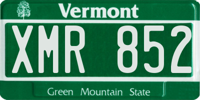 VT license plate XMR852