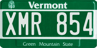 VT license plate XMR854