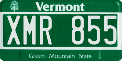 VT license plate XMR855