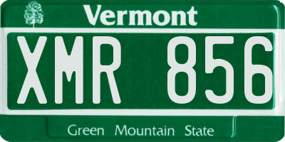 VT license plate XMR856