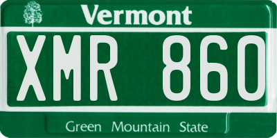VT license plate XMR860
