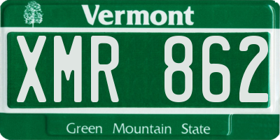 VT license plate XMR862
