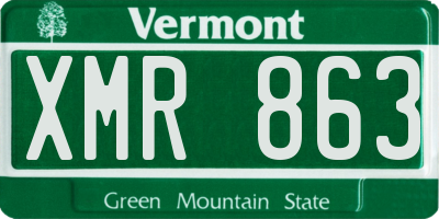 VT license plate XMR863