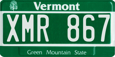 VT license plate XMR867