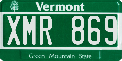 VT license plate XMR869