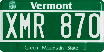 VT license plate XMR870