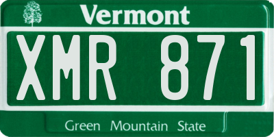 VT license plate XMR871