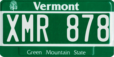 VT license plate XMR878