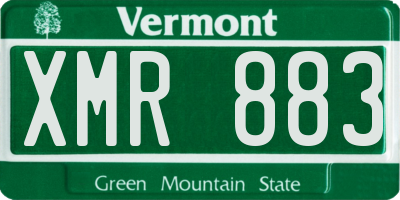 VT license plate XMR883