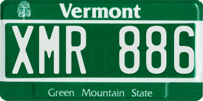 VT license plate XMR886