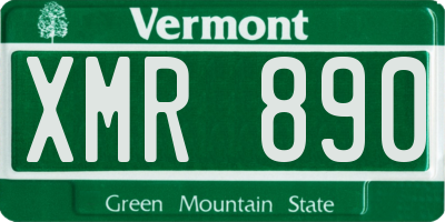 VT license plate XMR890