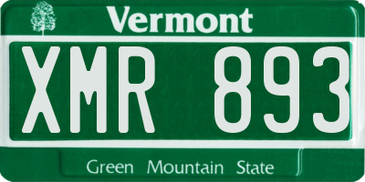 VT license plate XMR893