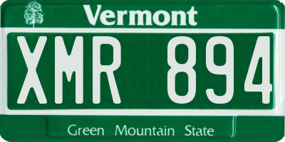 VT license plate XMR894