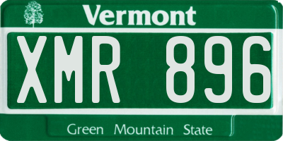 VT license plate XMR896