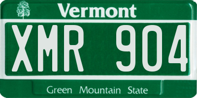 VT license plate XMR904