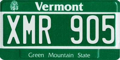 VT license plate XMR905