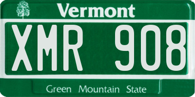 VT license plate XMR908