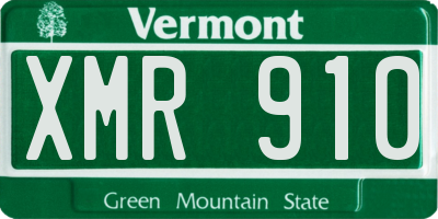 VT license plate XMR910