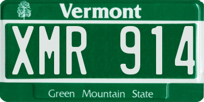 VT license plate XMR914