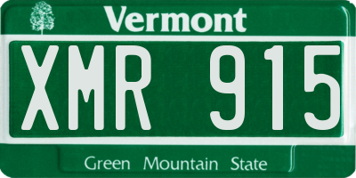 VT license plate XMR915
