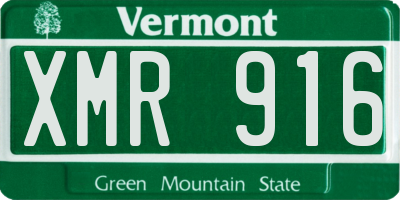 VT license plate XMR916