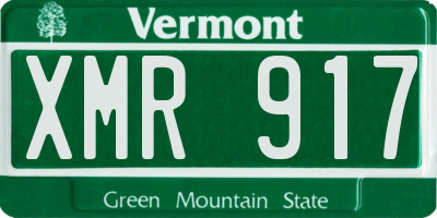 VT license plate XMR917