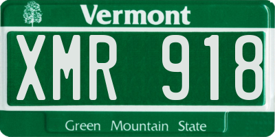 VT license plate XMR918