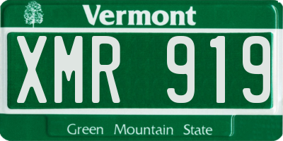 VT license plate XMR919