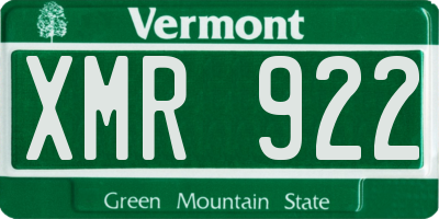 VT license plate XMR922