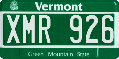 VT license plate XMR926