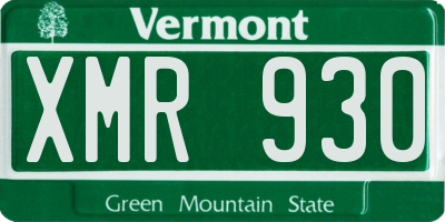 VT license plate XMR930