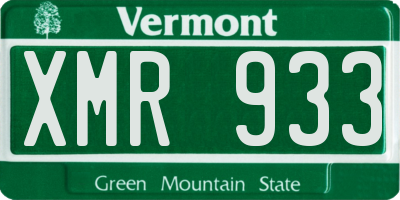 VT license plate XMR933