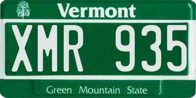 VT license plate XMR935