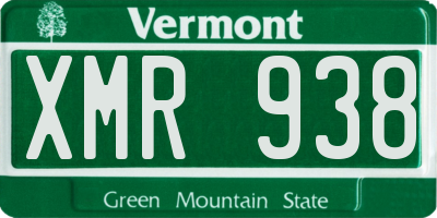 VT license plate XMR938