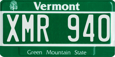 VT license plate XMR940