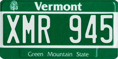 VT license plate XMR945