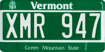 VT license plate XMR947
