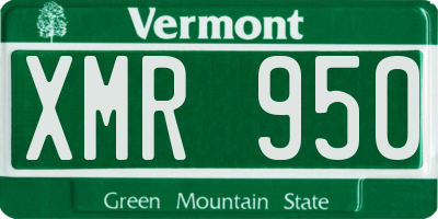 VT license plate XMR950